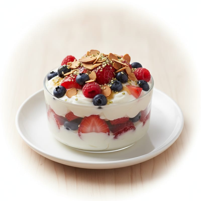 Greek Yogurt Protein Parfait with Mixed Berries