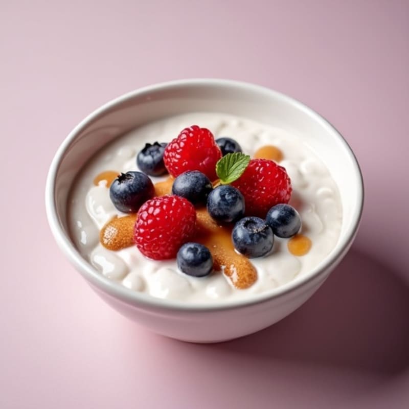 Greek Yogurt Protein Mousse with Mixed Berries