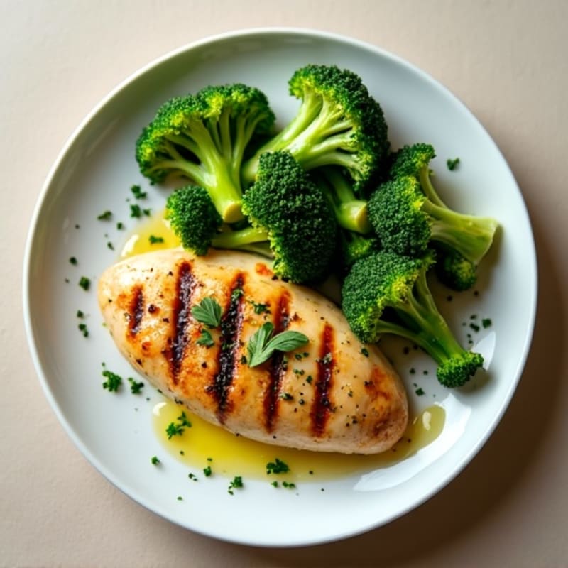 Grilled Lemon Herb Chicken with Steamed Broccoli