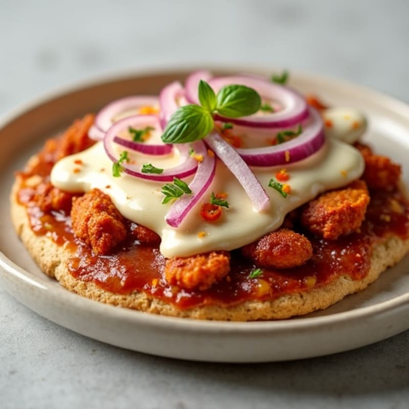 Crispy BBQ Ranch Chicken Flatbread