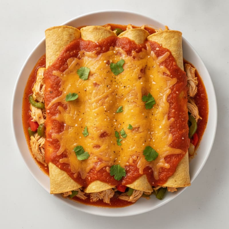 Chicken Enchiladas with Red Sauce