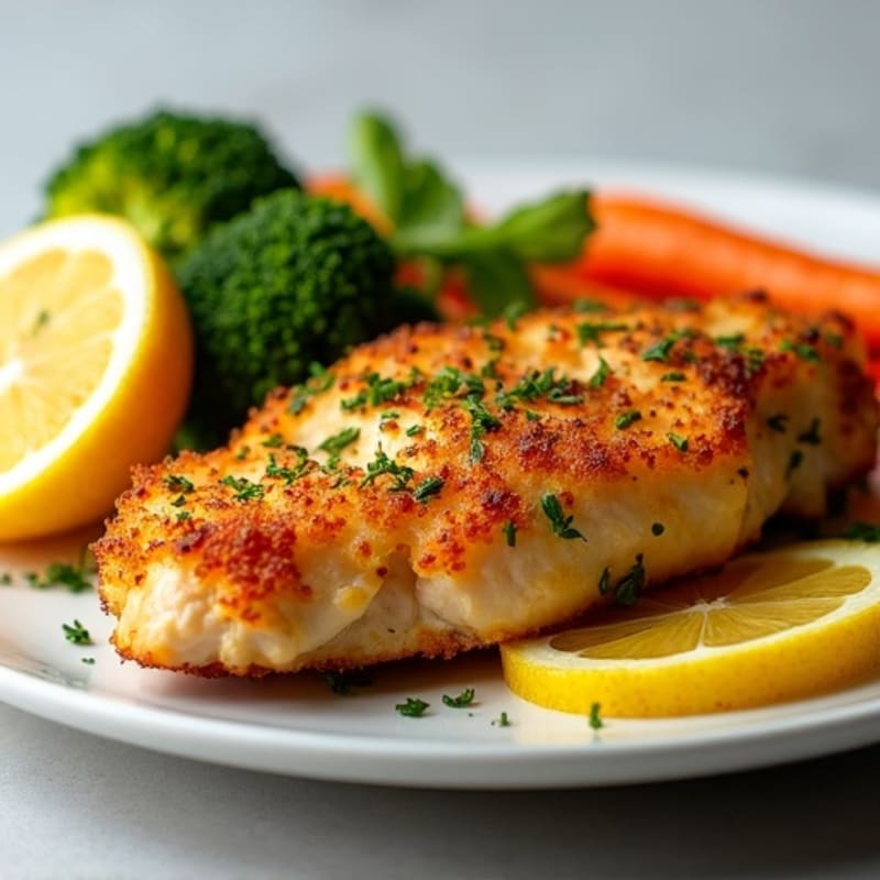 Crispy Lemon-Garlic Spiced Chicken with Roasted Vegetables