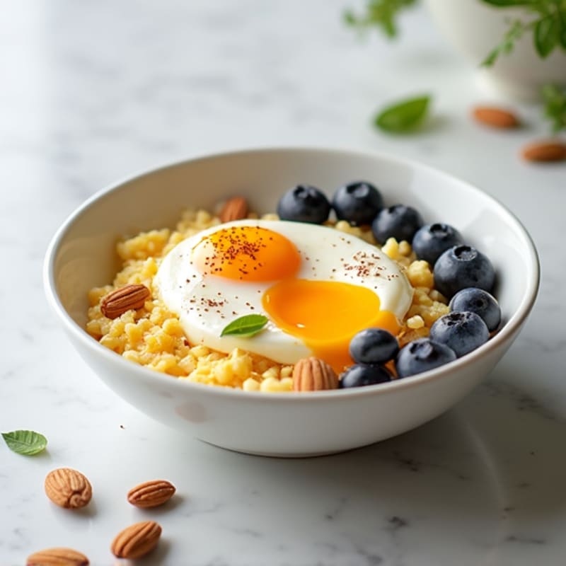Creamy Greek Yogurt Protein Bowl with Soft-Scrambled Eggs