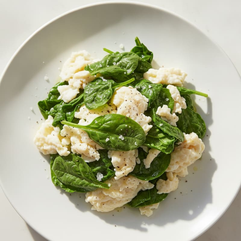 Egg White Spinach Scramble