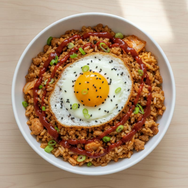Kimchi Fried Rice with Fried Egg