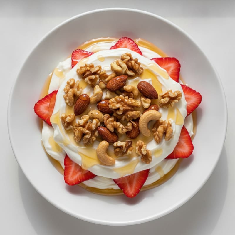 Creamy Protein Yogurt Parfait with Mixed Nuts
