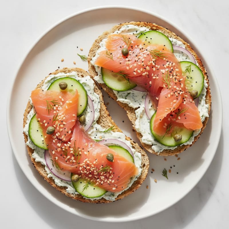 Smoked Salmon Everything Bagel
