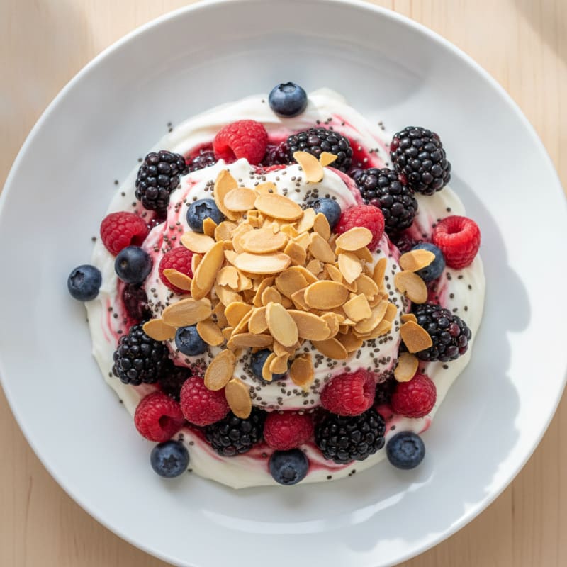 Greek Yogurt Protein Parfait with Mixed Berries
