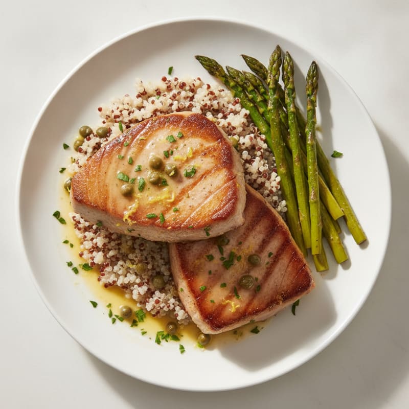 Pan-Seared Tuna with Lemon-Herb Sauce