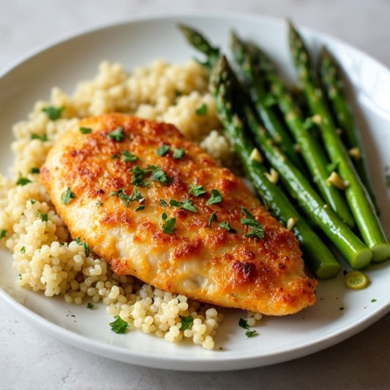 Crispy Lemon Herb Chicken with Roasted Asparagus