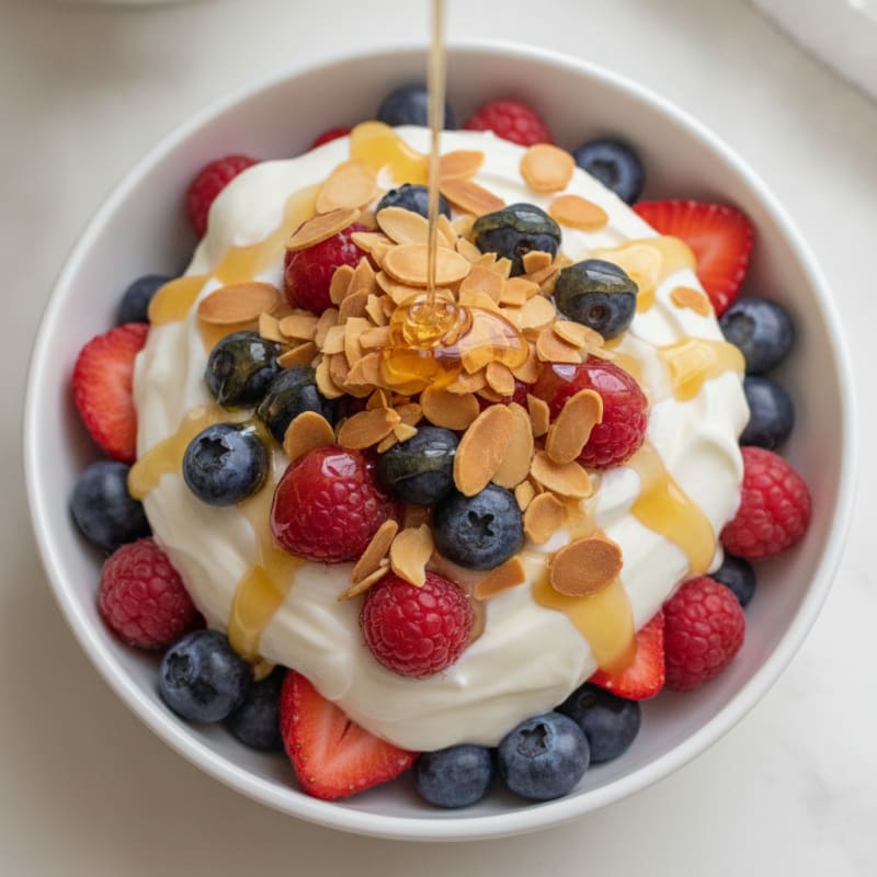 Silky Greek Yogurt with Mixed Berries