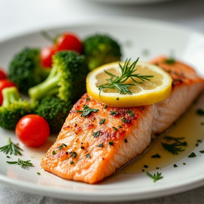 Lemon Herb Grilled Salmon with Roasted Vegetables