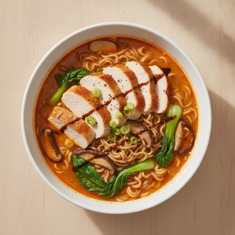 Sriracha Chicken Ramen Soup