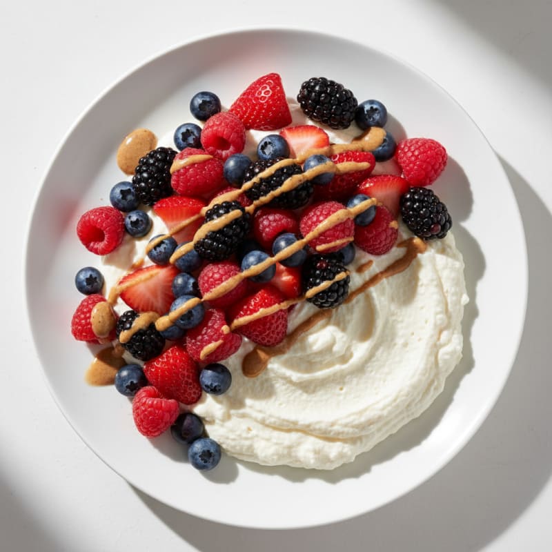 Silky Greek Yogurt Protein Mousse with Mixed Berries