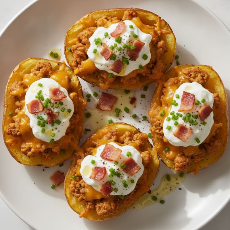 Loaded Cheddar Bacon Potato Skins