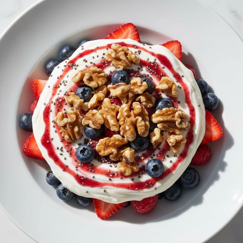 Greek Yogurt Protein Parfait with Mixed Berries