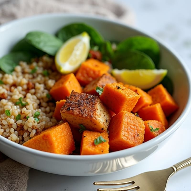 Crispy Chickpea Power Bowl with Roasted Sweet Potato