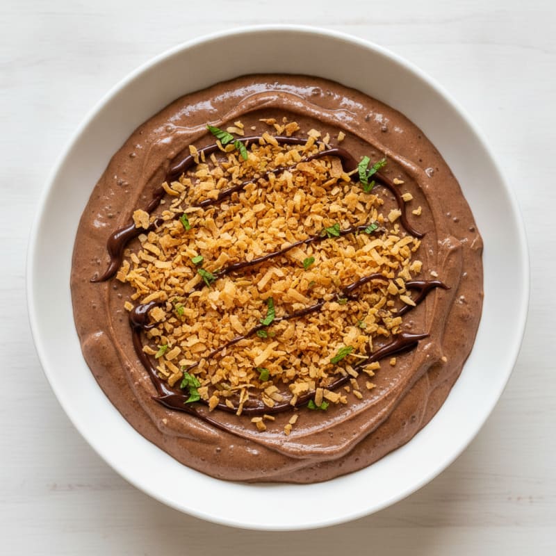 Silky Chocolate Protein Pudding with Toasted Coconut