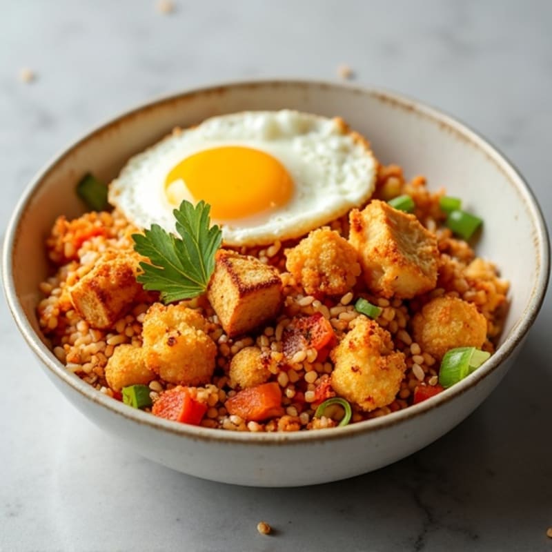 Crispy Cauliflower Rice Kimchi Stir-Fry