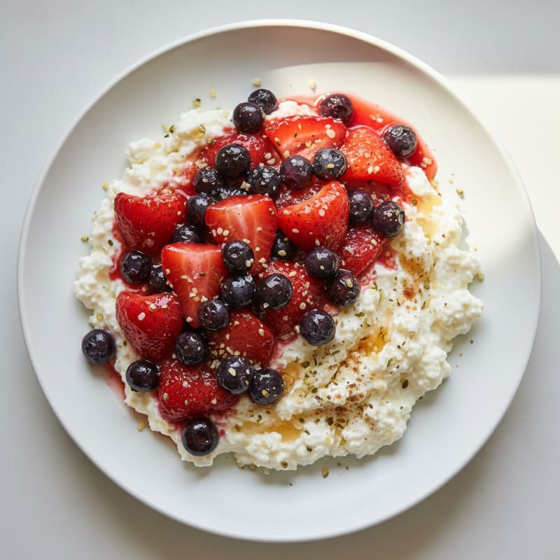 Creamy Cottage Cheese with Roasted Berries