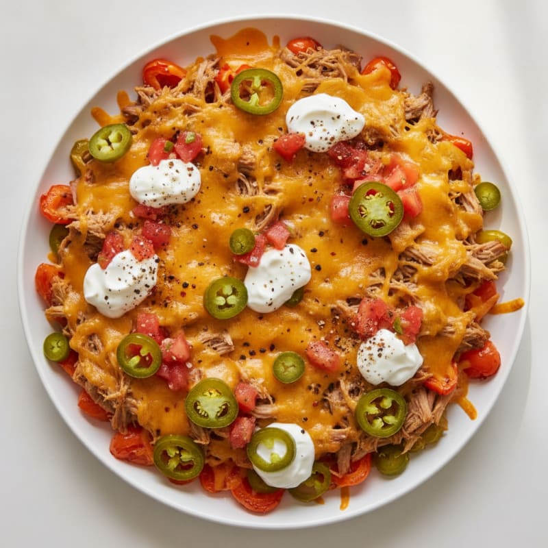 Pulled Pork Nachos with Pickled Jalapeños