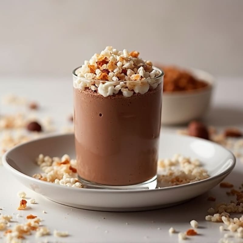 Silky Chocolate Protein Pudding with Toasted Coconut