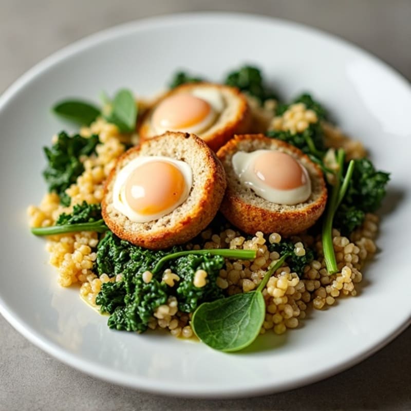 Egg White and Turkey Sausage Scramble with Spinach and Quinoa