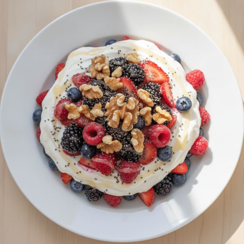 Greek Yogurt Protein Parfait with Mixed Berries