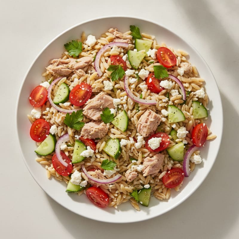 Mediterranean Tuna and Orzo Salad