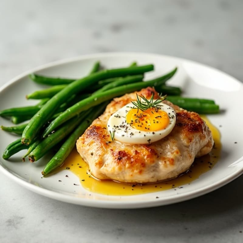 Oven-Baked Herb Chicken Thighs with Steamed Green Beans