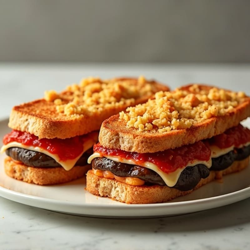 Crispy Baked Eggplant Parmesan Sandwich
