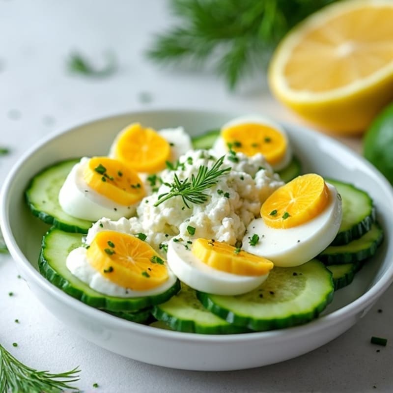 Creamy Cottage Cheese with Savory Herbs and Crispy Cucumber