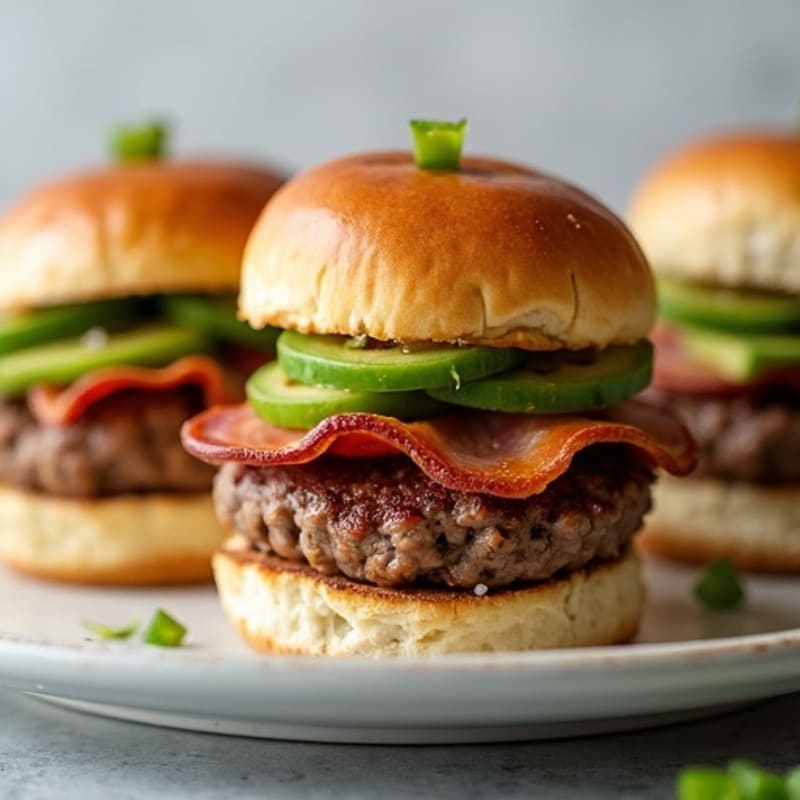 Bacon-Wrapped Jalapeño Beef Sliders with Avocado