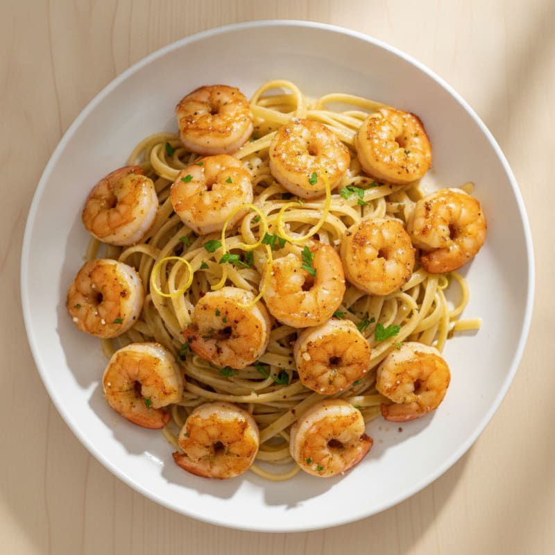 Garlic Butter Shrimp Scampi with Linguine