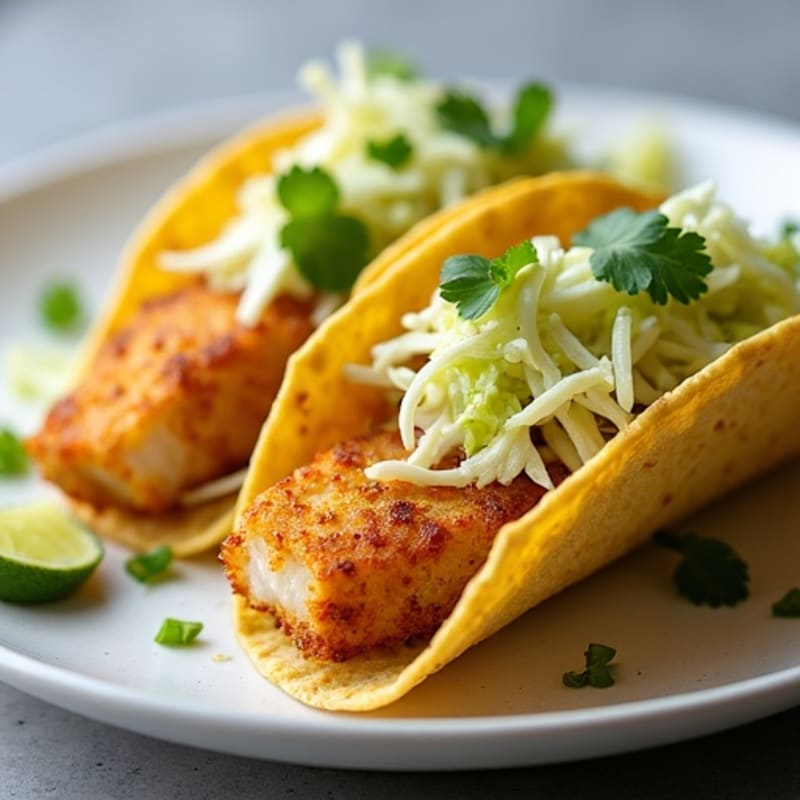 Crispy Pan-Seared Fish Tacos with Crunchy Cabbage Slaw