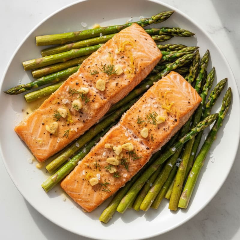 Baked Salmon with Roasted Asparagus
