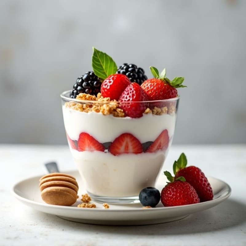 Greek Yogurt Protein Parfait with Mixed Berries