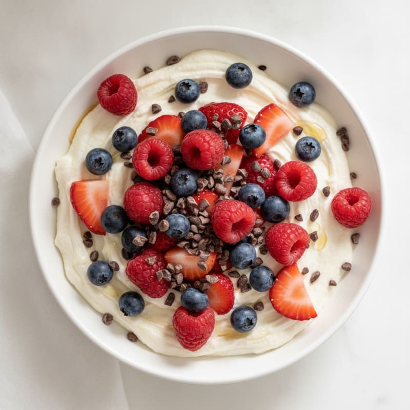 Silky Greek Yogurt Protein Mousse with Mixed Berries