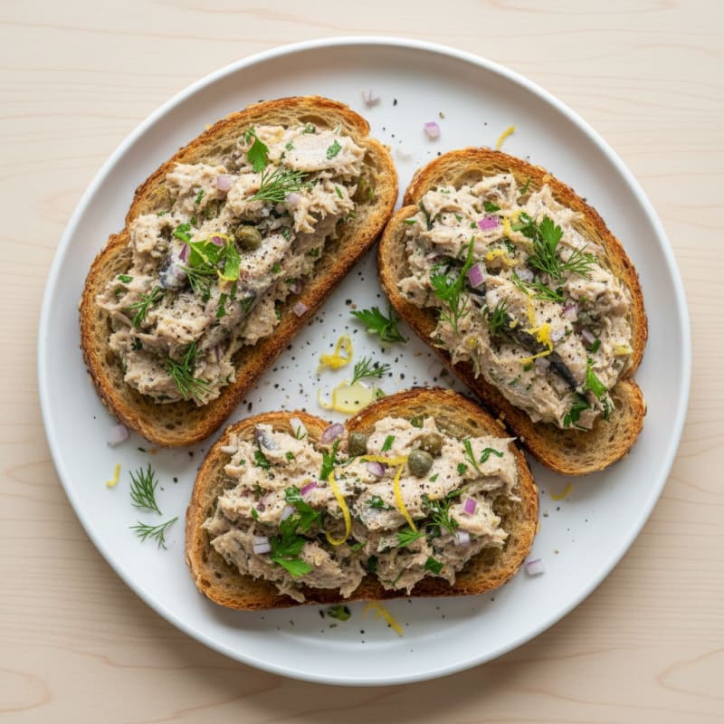 Golden Crispy Sardine Toast with Zesty Herbs