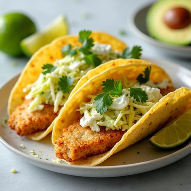 Crispy Baked Fish Tacos with Zesty Cabbage Slaw
