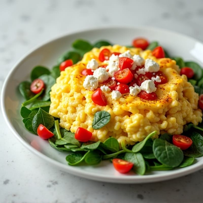 Fluffy Egg White Florentine Scramble