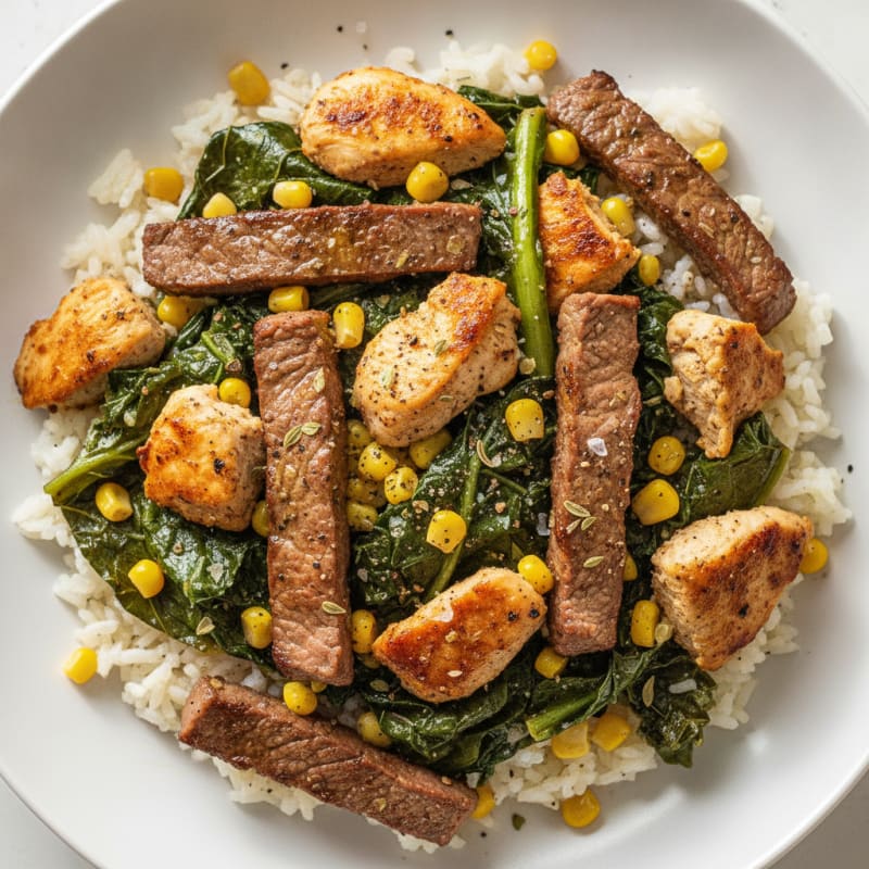 Herb-Roasted Chicken and Steak Power Bowl