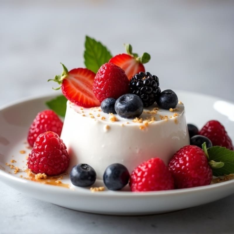 Greek Yogurt Protein Mousse with Mixed Berries