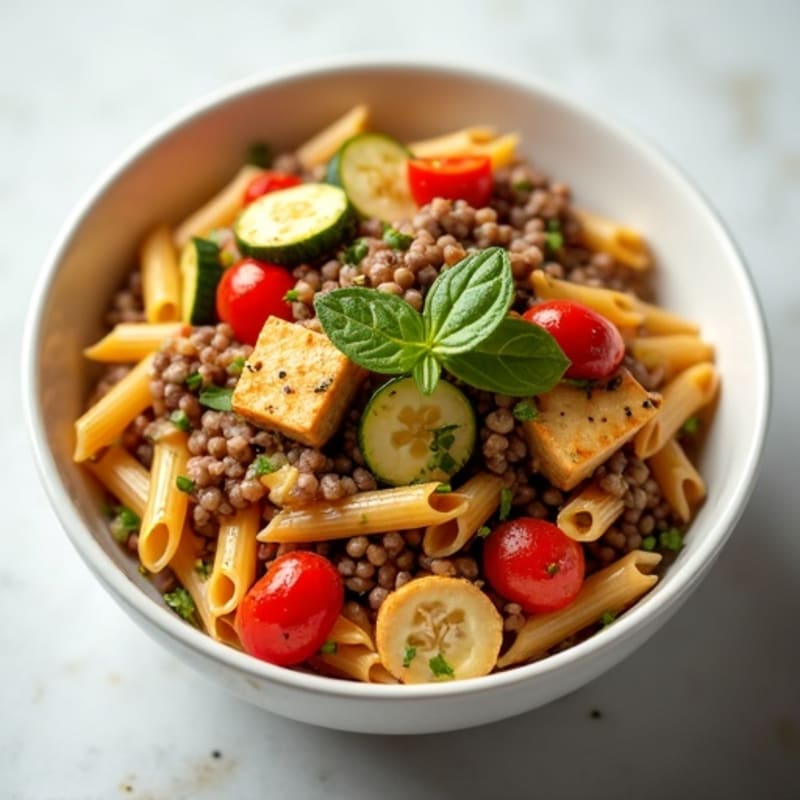 Hearty Lentil and Roasted Vegetable Pasta
