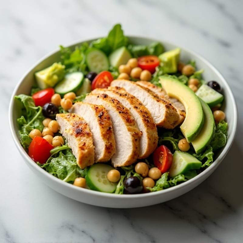 Grilled Turkey Breast Salad with Chickpeas and Lemon Vinaigrette