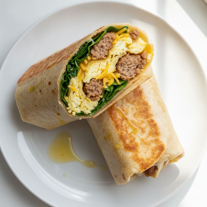 Sausage, Egg, and Cheese Breakfast Wrap