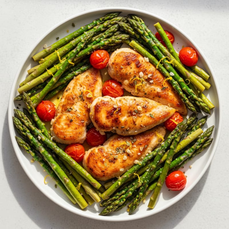 Zesty Lemon Herb Chicken with Roasted Asparagus