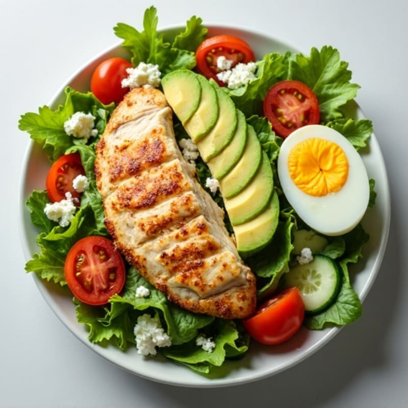 Chicken Cobb Salad with Fresh Greens and Creamy Avocado