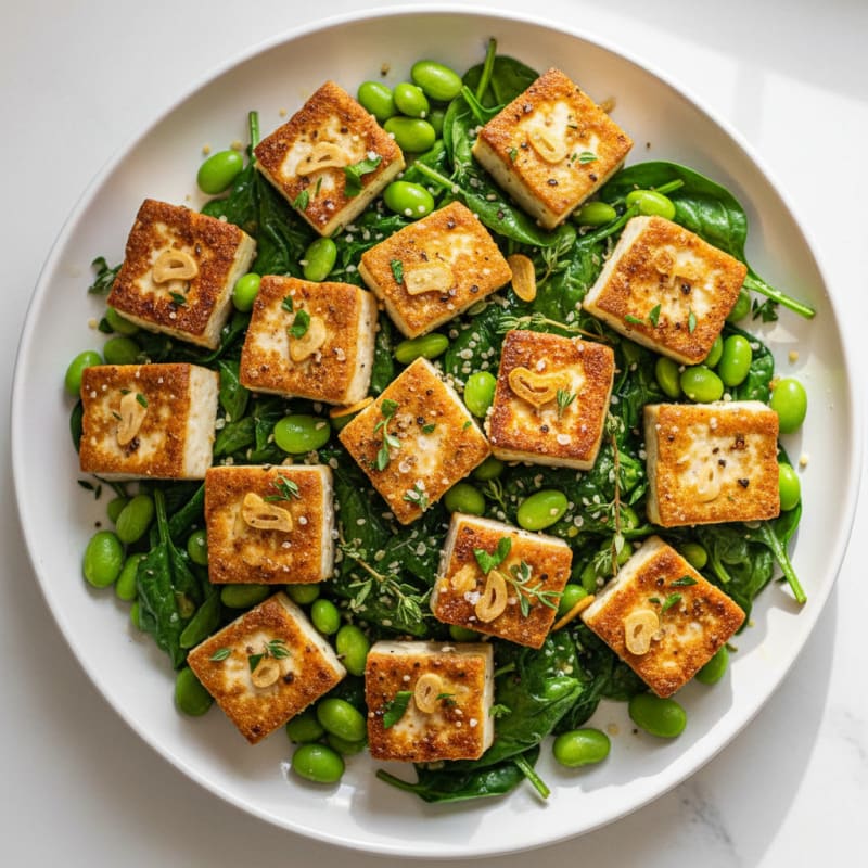 Pan-Seared Tofu with Garlic and Herbs