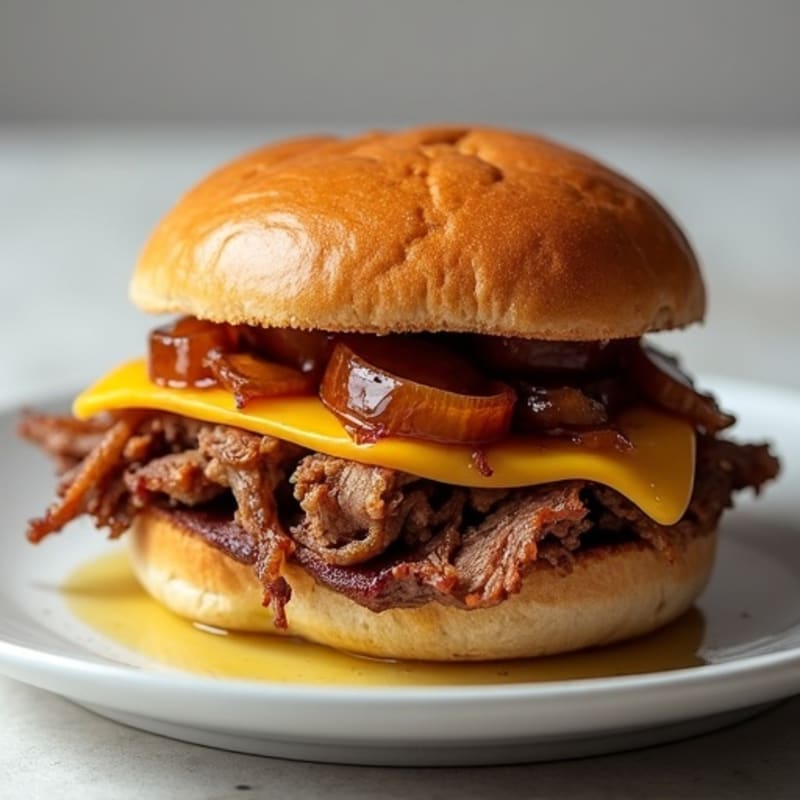 Tender Smoked Brisket Sandwich with Caramelized Onions